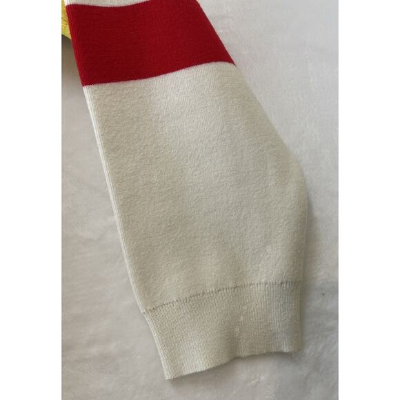 Sandro Paris Sweater Striped Slogan World Lovers Size 1/S US Multicolor Pullover - Picture 6 of 16